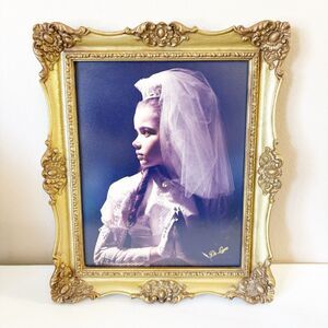 Vtg Mid Century Ornate Gold Frame Communion Girl Church Photo De Luca Studio